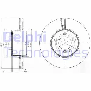 Диск гальмівний BMW 1(F20)/2(F22)/3(E90)/X1(E84) \'\'F D=312mm \'\'06>> ="" Delphi BG4172C