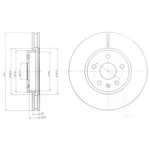 Комплект гальмівних дисків (2 шт) передн Лів/Прав CHEVROLET CAMARO, EQUINOX, MALIBU MG MARVEL R OPEL ASTRA J, CASCADA, INSIGNIA A, INSIGNIA A COUNTRY, ZAFIRA C SAAB 9-5 1.4-Electric 07.08- Delphi BG4189C