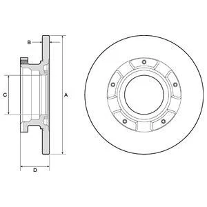 Комплект гальмівних дисків (2 шт) задн лів/прав FORD TOURNEO CUSTOM V362, TRANSIT CUSTOM V362, TRANSIT V363 1.0H-2.2D 09.12- Delphi BG4673