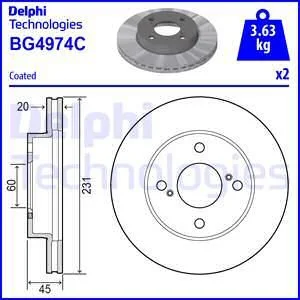 Гальмівний диск передн DELPHI Delphi BG4974C