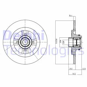Гальмівний диск Delphi BG9025RS