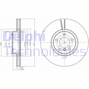 Гальмівний диск Delphi BG9063C