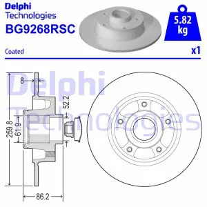 Гальмівний диск Delphi BG9268RSC