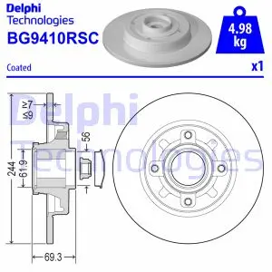 Гальмівний диск Delphi BG9410RSC