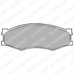Комплект гальмівних колодок передн, INFINITI M30 NISSAN 300ZX, BLUEBIRD, CABSTAR, CABSTAR E, CEDRIC, LAUREL, NAVARA, PICK UP, PRAIRIE, SERENA, SILVIA, VANETTE, VANETTE CARGO 1.5-3.0D 12.80- LP0358 Delphi LP358
