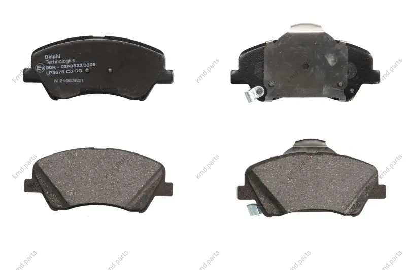 Комплект гальмівних колодок передн, HYUNDAI ACCENT V, BAYON, I20 III, SOLARIS KIA RIO IV, STONIC 1.0-1.6D 01.17- Delphi LP3678 (фото 1)