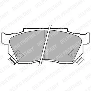Комплект гальмівних колодок передн, HONDA CIVIC IV, CIVIC V, CRX I, CRX II, JAZZ II, PRELUDE II 1.2-1.8 10.83-10.08 LP0445 Delphi LP445