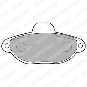 Комплект гальмівних колодок передн, FIAT 500, CINQUECENTO, PANDA, PANDA/HATCHBACK, PUNTO, PUNTO/HATCHBACK, SEICENTO / 600, SEICENTO / 600/HATCHBACK FORD KA LANCIA Y, Y10 0.7-1.7D 07.91- LP0851 Delphi LP851