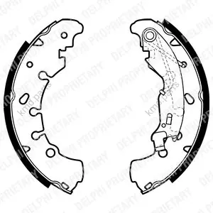 Гальмівна колодка ABARTH PUNTO CITROEN NEMO FIAT FIORINO, GRANDE PUNTO, IDEA, PANDA, PANDINA, PUNTO, PUNTO EVO, QUBO LANCIA MUSA, YPSILON OPEL ADAM, CORSA C, CORSA D 0.9-1.9D 09.99- Delphi LS1980 (фото 1)