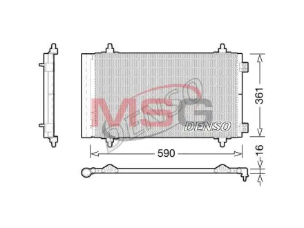 Конденсатор кондицiонера CITROEN/FIAT/PEUGEOT Jumpy/Scudo/Expert "1,6-2,0 "06>> ="" DENSO DCN21018