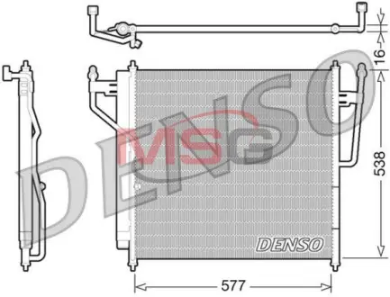 Конденсатор кондицiонера INFINITI/NISSAN QX56/Armada/Titan "03-08 ="" DENSO DCN46017