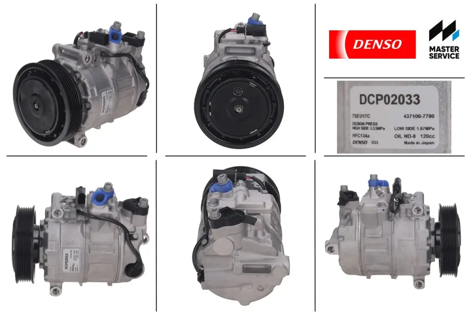 Компресор кондиціонера новий AUDI Q7 05-15, A4 04-08, A6 04-11, A4 00-04, A8 02-10 DENSO DCP02033 (фото 1)