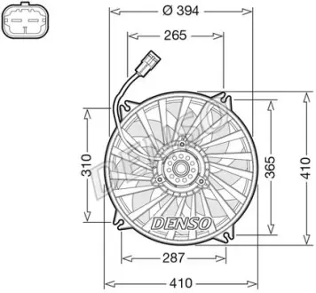 Вентилятор радіатора CITROEN/PEUGEOT C4/307 "1,4-2,0 "00-13 ="" DENSO DER07012