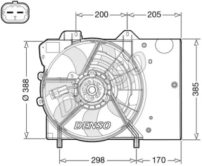 Вентилятор радіатора CITROEN/DS/PEUGEOT C-Elysee/DS/301 "1,2-1,6 "12>> ="" DENSO DER21024