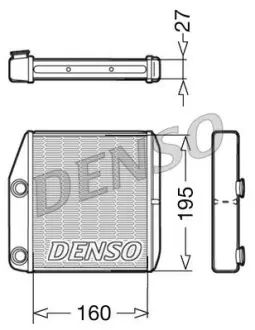 Радіатор обігрівача FIAT/OPEL Grande Punto/Corsa "1,0-1,9 "05>> ="" DENSO DRR09075