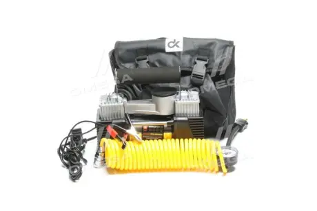 Компресор, 12V, 10Атм, 60л/хв, 2 -х поршневий, клеми, шланг 5м. < ДК> Dk-Дорожная Карта DK31-112