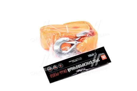 Трос буксировочный 8т. 75мм. 5м. С-крюк, Polyester, оранжевый, <ДК> Dk-Дорожная Карта DK46-PE850