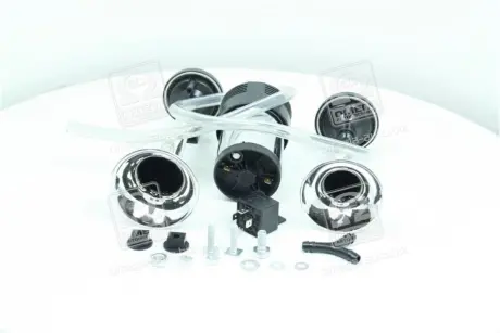 Сигнал дудка с компрессором 2шт хром 165/215мм 12V <ДК> Dk-Дорожная Карта SL-A1014C