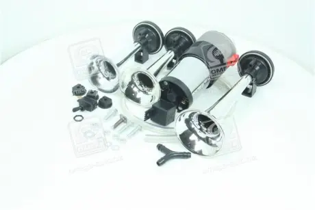 Сигнал дудка с компрессором 3шт хром 153/165/215мм 12V <ДК> Dk-Дорожная Карта SL-A1015C