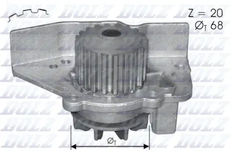 Помпа CITROEN/FIAT/LANCIA/PEUGEOT Xsara/Ulysse/Z(eta)/306 "2,0 "94-05 ="" DOLZ C118