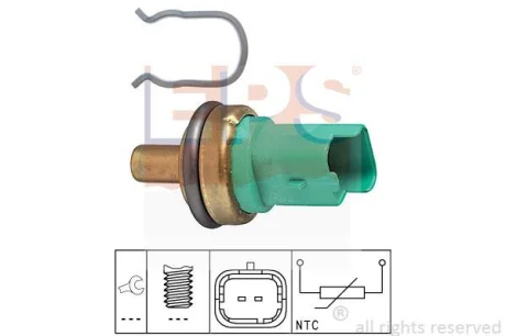 Датчик температури охолоджуючої рідини Citroen Berlingo/Fiat Scudo 1.6/2.0HDi 05- (зелений) EPS 1.830.292