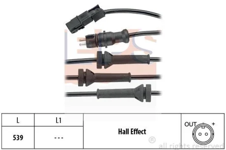 Датчик ABS (передній) Renault Laguna II/Megane II/Scenic II 1.4-3.5/1.5D-3.0D 01- EPS 1.960.054