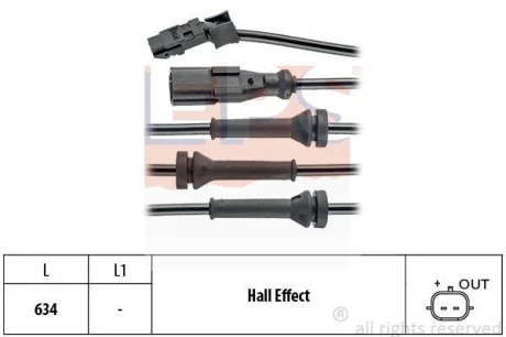 Датчик ABS (передній) Renault Clio/Logan/Dacia Sandero 1.2-2.0 04- (L=634) EPS 1.960.056