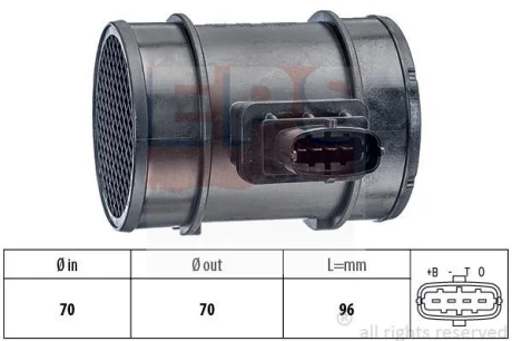 Витратомір повітря Fiat Punto 1.9/Opel Combo 1.3CDTI 16V 05- EPS 1.991.276