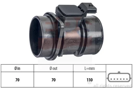 Витратомір повітря Renault Trafic/Master/Kangoo 2.0DCI/2.5DCI/1.5dCi 08- EPS 1.991.364