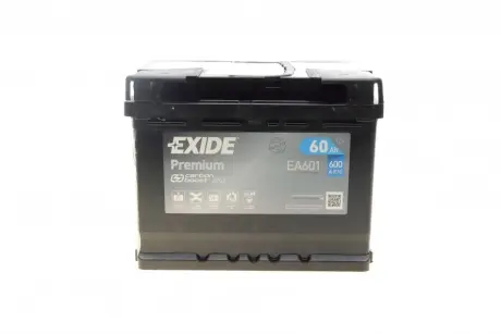 Акумулятор Преміум - 60Ah| EN 600 | 242x175x190 (ДхШхВ) EXIDE EA601
