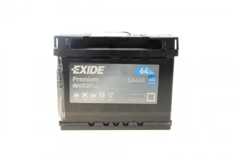 Акумулятор 64Ah-12v PREMIUM (242х175х190), R, EN640 EXIDE EA640