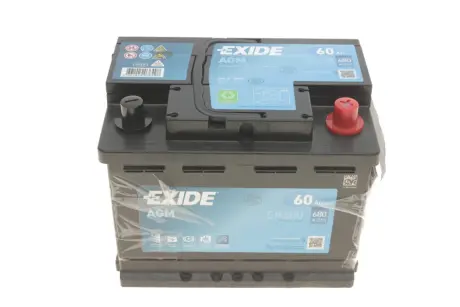 Акумулятор 60Ah-12v AGM (242х175х190), R, EN680 EXIDE EK600