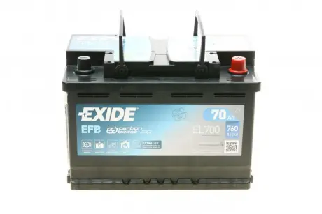 Акумулятор EFB - 70Ah| EN 640 | 278x175x190 (ДхШхВ) EXIDE EL700