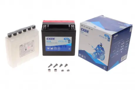 Акумулятор AGM [12B] 12 Ah| 150x87x145 (ДхШхВ) CCA 200 EXIDE ETX14L-BS