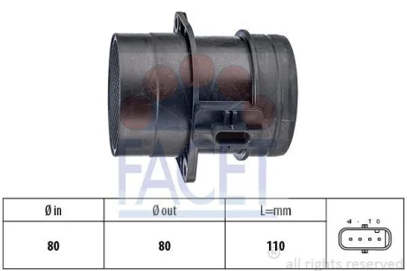 Витратомір повітря VW Caddy III 2.0 tdi (10-15)/Audi A5 2.0 tdi (08-17) (10.1446) FACET 101446