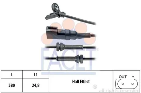 Датчик ABS Ford FOCUS 1.4-2.0 98-04 передній Л/Пр (21.0023) FACET 210023