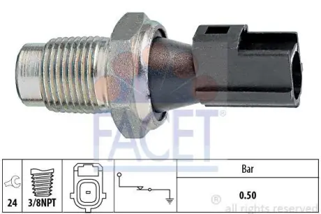 Датчик тиску оливи (0,5bar/1 конт/черный) MONDEO 2.2-3.0 00-07 (7.0148) FACET 70148
