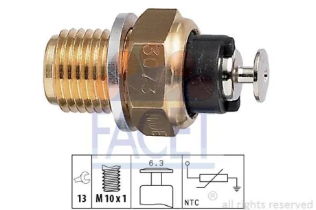 Датчик температури AUDI 80/100/ VW GOLF II/III 1.0-2.8 75-99 FACET 7.3073