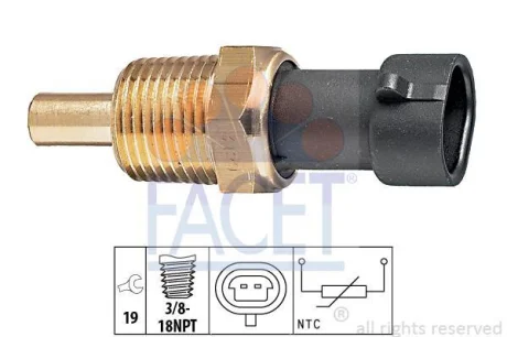 Датчик температури OPEL Astra G/ Vectra C/Combo 1.7DTI/3.0 CDTi 98- (7.3129) FACET 73129