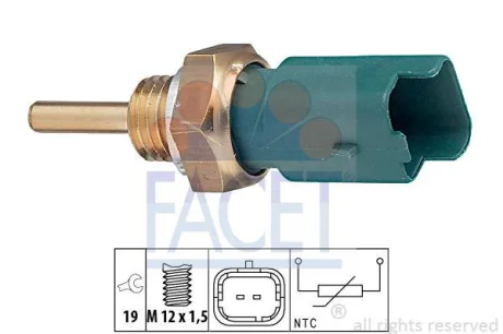Датчик температури Doblo/Opel Combo/Vectra C 1.2-1.9JTD/1.3-1.9 CDTI 01- (7.3261) FACET 73261