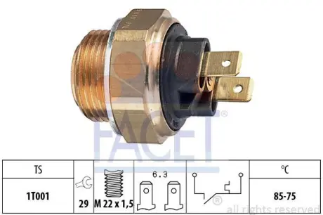 Датчик вмикання вентилятора Renault Master 2.0-2.5 i/D/TD 80-98 (7.5008) FACET 75008
