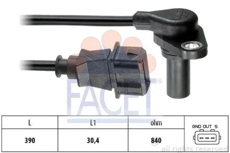 Датчик обертів коленвала VW Bora/Golf 1.6-2.3 96-07 (9.0204) FACET 90204