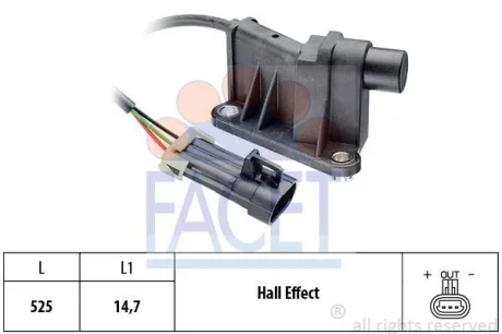 Датчик розподілвалу Opel ASTRA F/G, CORSA B, VECTRA B1.4/1.6 93-05 FACET 9.0315