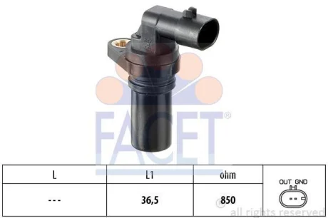 Датчик колінвала Fiat DOBLO,FIORINO, GRANDE PUNTO,LINEA,PUNTO 1.3D 03- FACET 9.0407