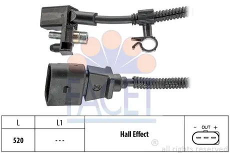 Датчик обертів коленвала VW Polo 1.0/1.4 95-01 (9.0445) FACET 90445