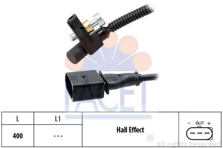 Датчик обертів коленвала Skoda Fabia / VW Polo 1.4-1.6 (01-) FACET 9.0447