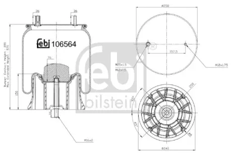 Сильфон пневматичної підвіски FE106564 FEBI BILSTEIN 106564