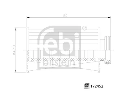 Фильтр AdBlue DAF CF 1016 A/1016 AK/1016 K/1016 KO/1016, 1016 L/1018 A/1018 AK/1018 K/1018 KO/1018, 1018 L/1021 A/1021 AK/1021 K/1021 KO/1021, 1021 L/1023 A/1023 AK/1023 K/1023 KO/1023, 1023 L/1024 A/ FE FEBI BILSTEIN 172452