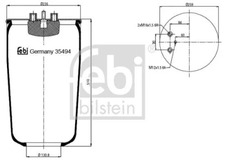 Пневморесора підвіски FEBI FEBI BILSTEIN 35494