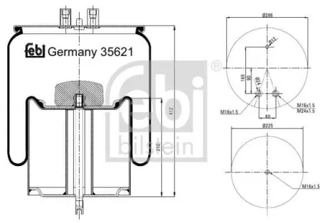 Сильфон пневматичної підвіски FE35621 FEBI BILSTEIN 35621